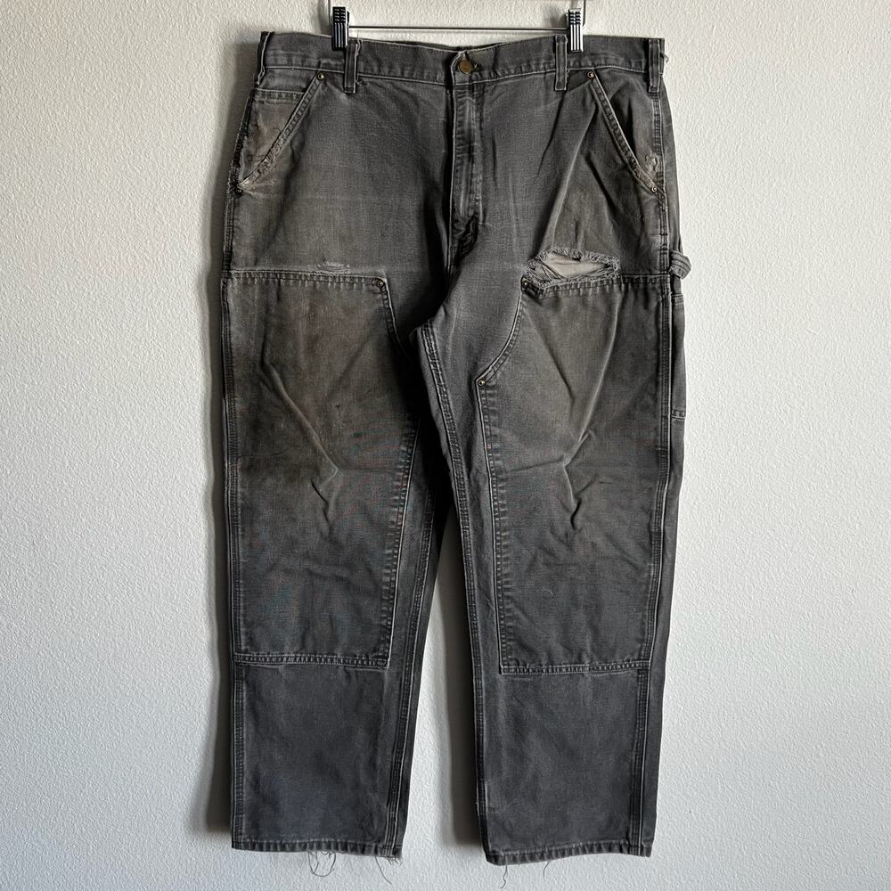 Carhartt B01 GVL faded gray double knee work wear carpenter pants